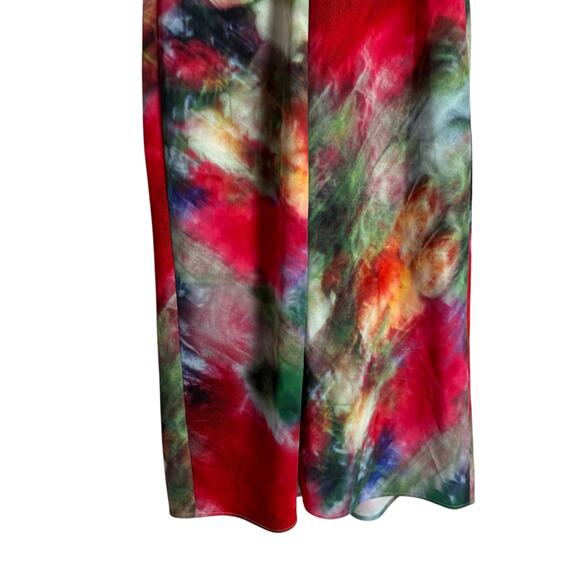 Adam Lippes Watercolor Blurred Floral Print Satin Slip Midi Dress Size 4 - Picture 12 of 16